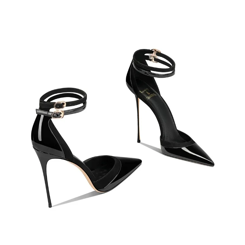 2025 autumn new nude black temperament high sense not tired feet with skirt pointed thin heel high heels women