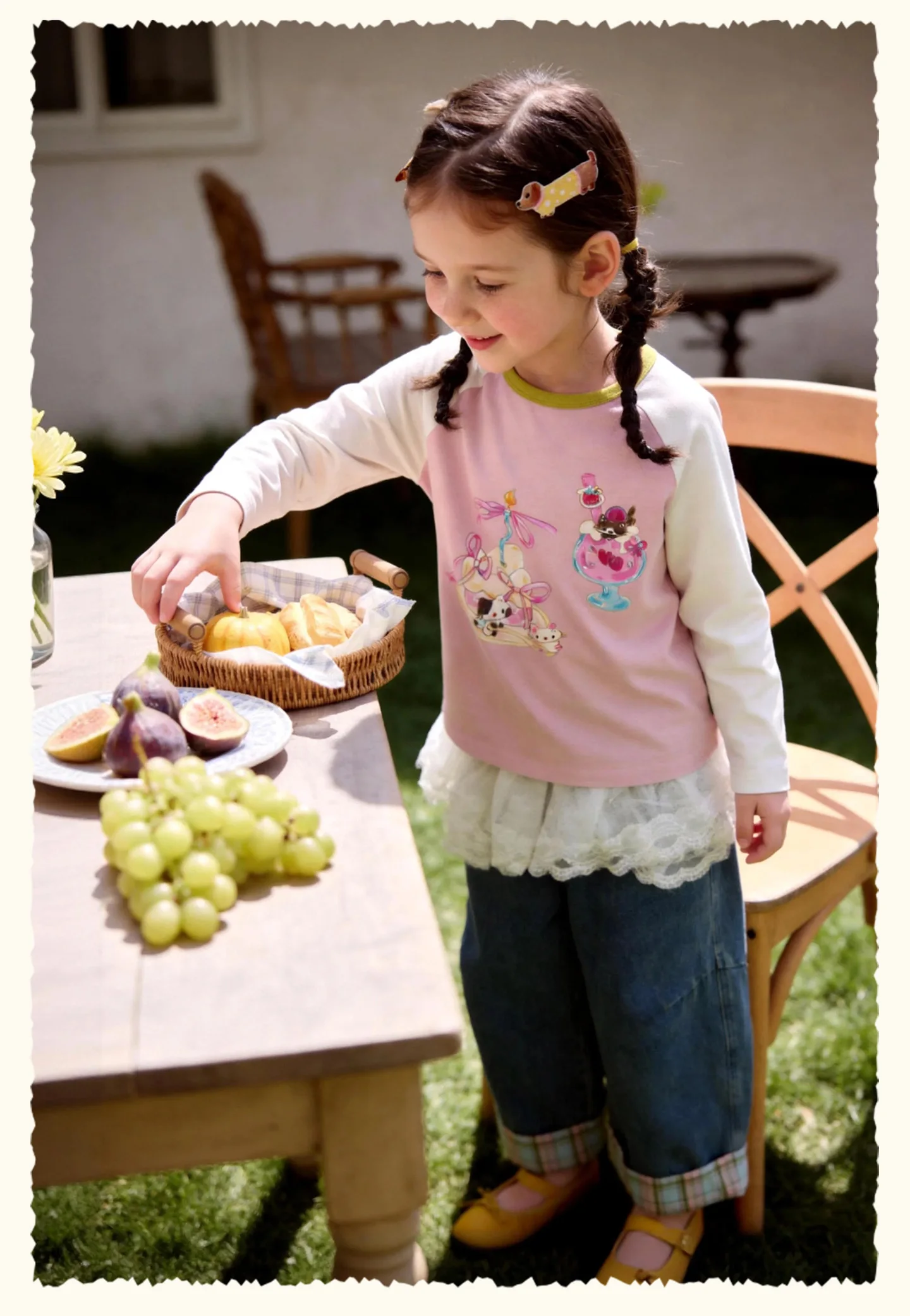 Amila 2026 Herbst Neues Stylisches und Bequemes Kinder-T-Shirt mit Niedlichem Patchwork-Farbblock und Kreativem Musterdesign Langarm – Detail 14