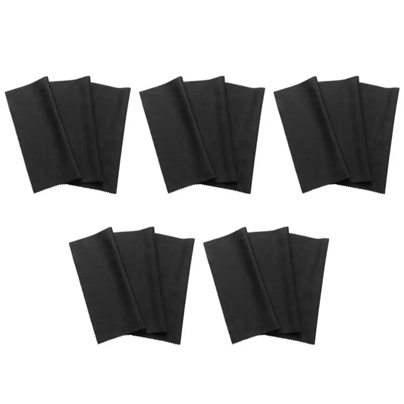 

15X Microfiber Cleaning Cloth 20X19cm, Black Cleaning Cloths, Touchscreen, Smartphone Display, Glasses, Laptop-ABUA