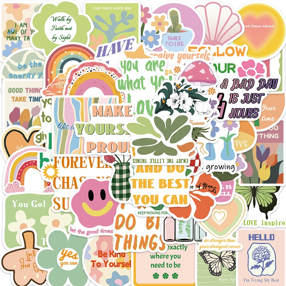 10/30/50PCS Diy Creative Plant Decorative Sticker Skateboard Otorcycle Helmet Car Bicycle Laptop Graffiti Waterproof Sticker