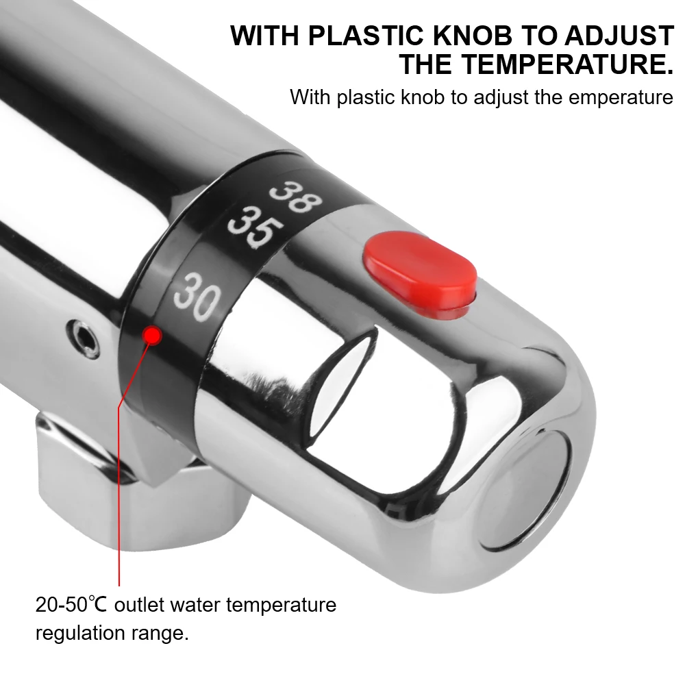 دش ثرموستاتي صنبور المياه صنبور حوض استحمام الحمام صِمامُ تَغَيُّرِ التَّرَدُّدِ الحمام أداة الحمام الساخن والبارد خلاط صنبور ثرموستاتي #6