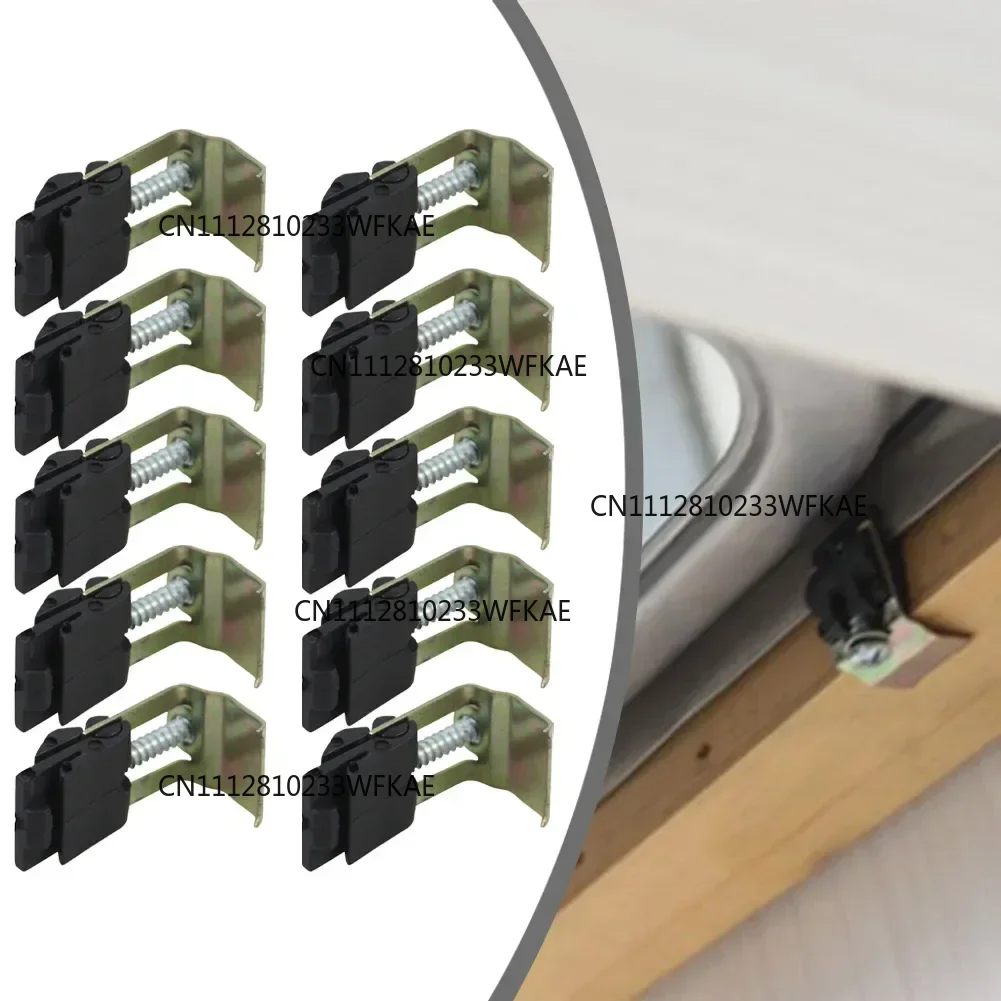 10pcs Undermount Sink Clips Mounting Brackets Repair For Kitchen Bathroom Shower Kitchen Sink Fixing Clips Hardware Fixture