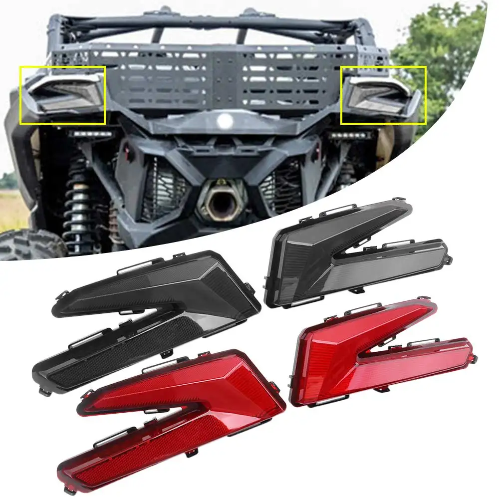 

1 Pair Of Red/Smoke Rear LED Tail Light Assembly Compatible with Can-Am Maverick X3 XDS XRS Max Turbo R 2017-2026 Perfectly