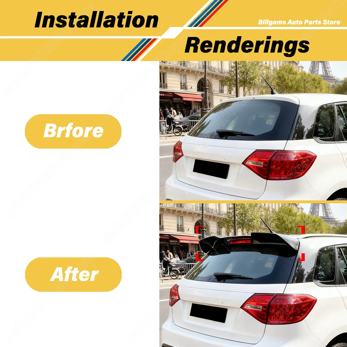 For Suzuki VITARA 2016 2017 2018 2019 2020 2021 2022 Automobile Rear Roof Spoiler Board Fixed Wing Decoration Accessories Kit