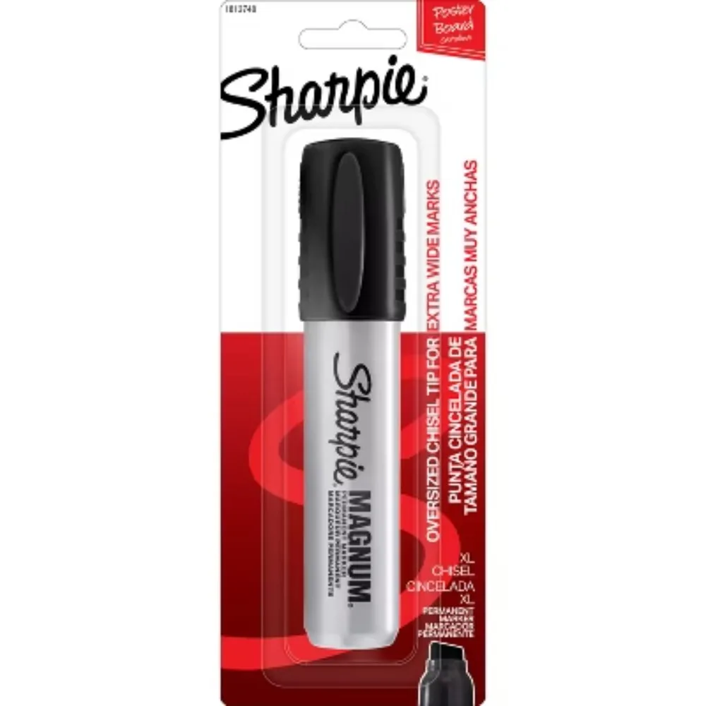 Permanent Marker Chisel Tip Black: Bold Point, Quick Drying, Water-Resistant, Durable Tip, Stationery & Office Use