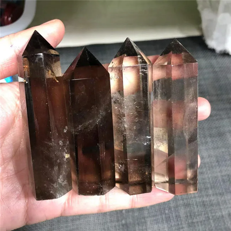 5-8cm Natural Smoky Quartz Wand Crystal Point Energy Love Stone Otsuge Uranainandesu Reiki Gift Decorate