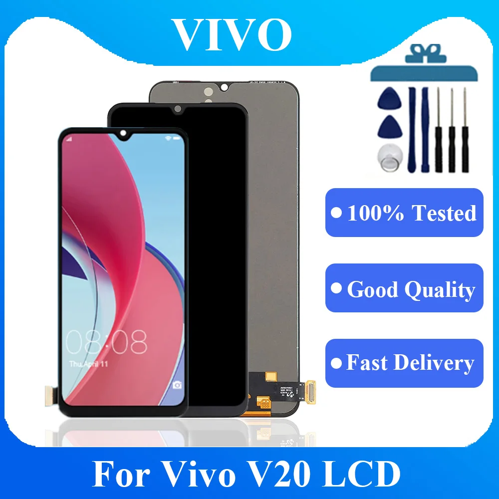 

For vivo v20 V2025,V2024 LCD Display Touch Screen Digitizer Assembly Replacement For vivo v20 Lcd Display