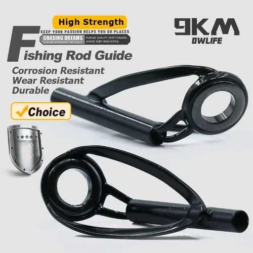 Kit de reparación de punta guía de caña de pescar, Kit de repuesto de caña giratoria de acero inoxidable, anillo de cerámica resistente al desgaste, agua salada y dulce