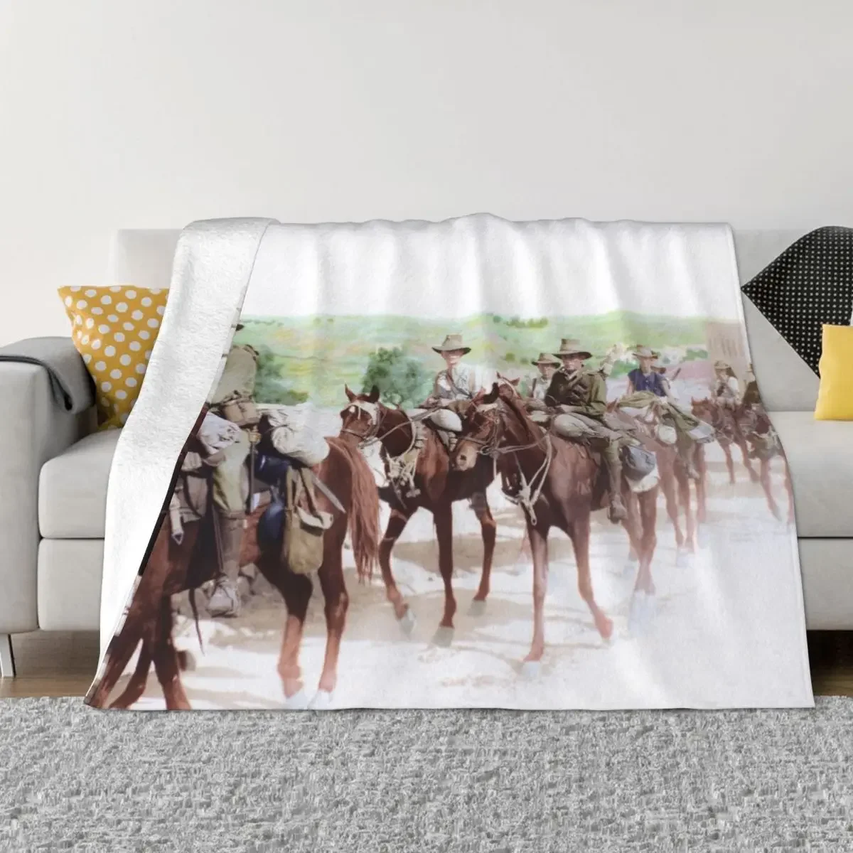 Australian Light Horse, 1918 Throw Blanket Retros Multi-Purpose Luxury Throw Decorative Throw Blankets