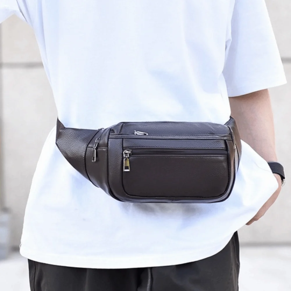 بو الجلود الرجال حقيبة كروسبودي مقاوم للماء الهاتف الحقيبة طالب حقيبة كتف الترفيه سعة كبيرة حقيبة ساعي مكتب المدرسة #2