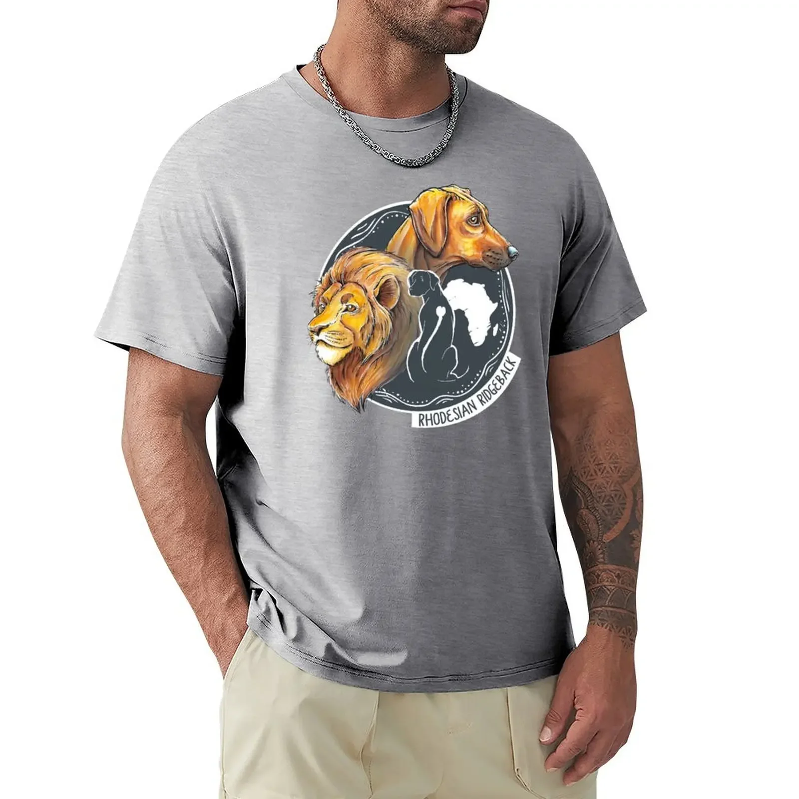 Rhodesian Ridgeback watercolor T-shirt Blouse blacks cute clothes mens cotton t shirts