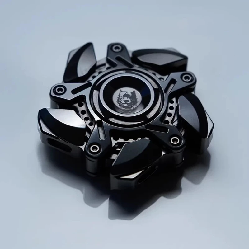 KTS Origin Titanlegierung Handschnitzerei Fünfblättriger Spinner Verknüpfung Magnetischer offener Fidget Spinner Fingertip Gyro Fidgeting Spielzeug