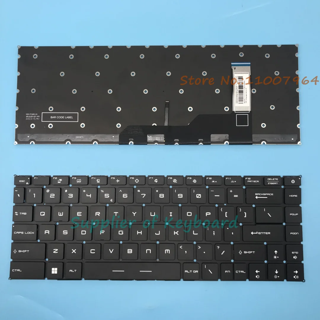 Teclado Inglés para portátil MSI Modern 15, nuevo, A11SBL, A11ML, A11SBU, A11MU, MS-1552, A4M, MS-155K, A5M, MS-155L