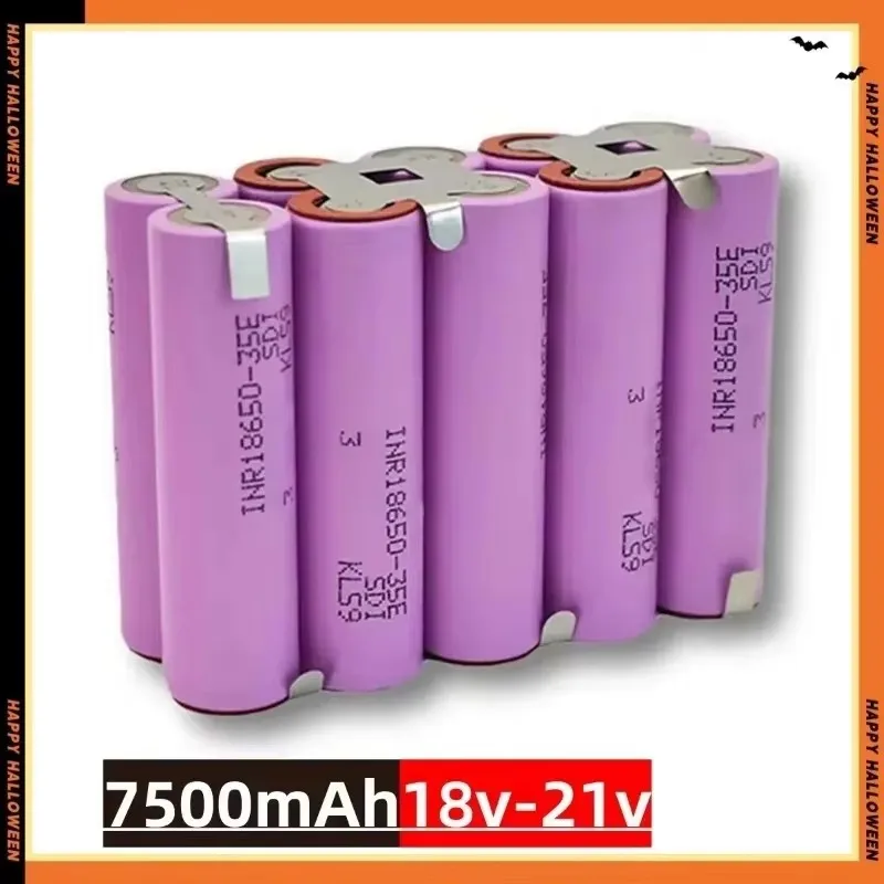 2S1P-6S2P 18650 35E 3500mAh 7000mAh 7.4V 12.6V 14.8V 18V 25.2V 29.6V for Screwdriver Batteries Weld 18650 Battery Pack