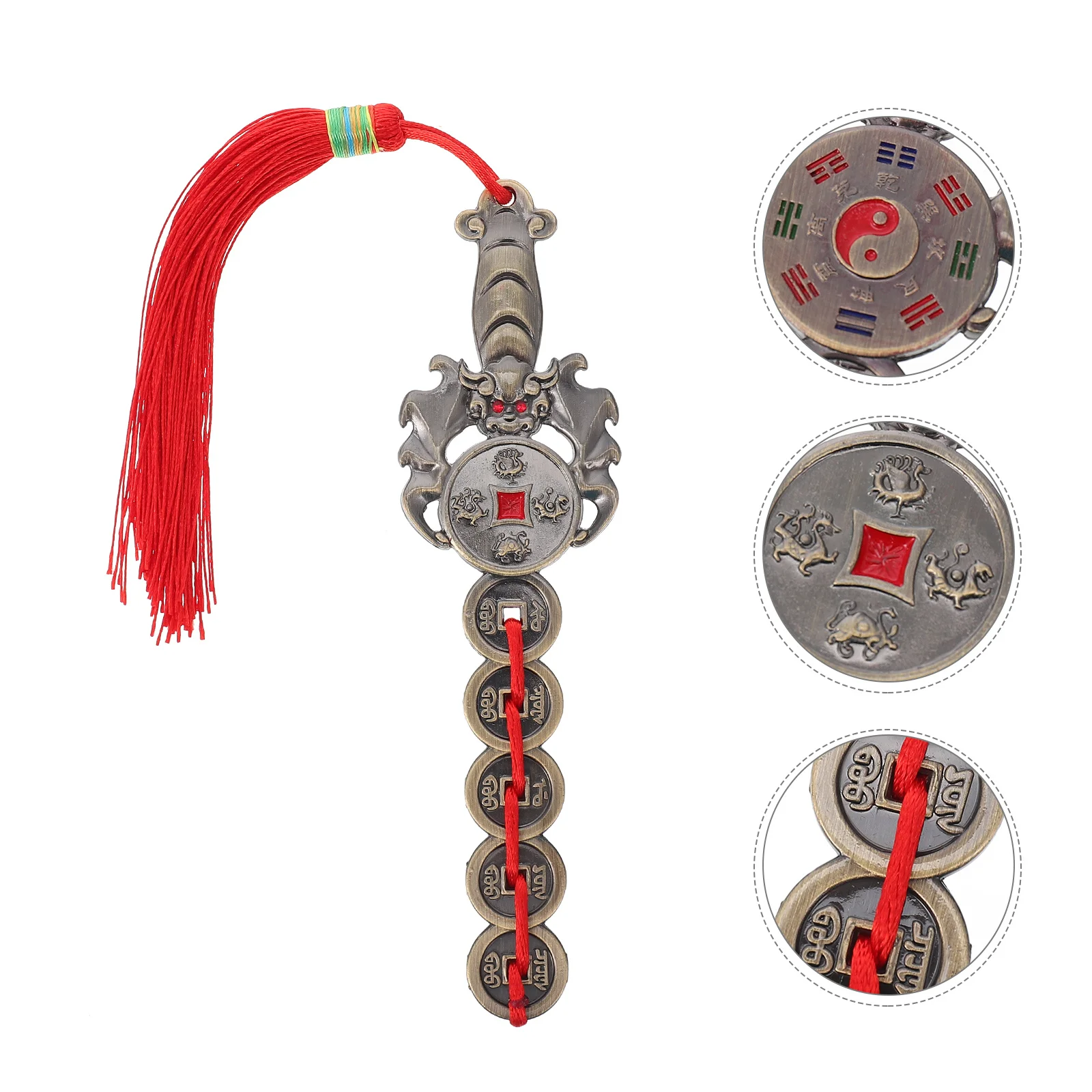 

1pc Zinc Alloy Sword Feng Shui Exorcism Ornament Home Office Decor Handicraft Spiritual Protection Decoration