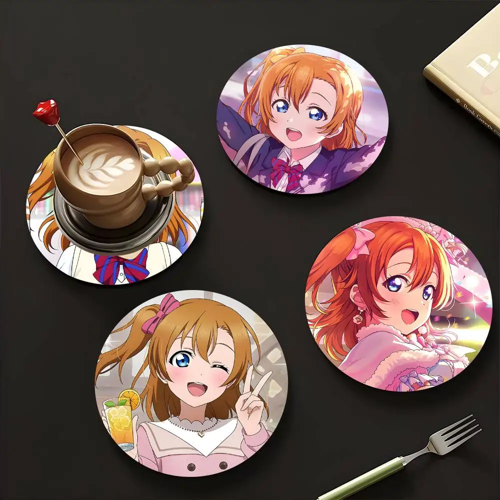1pc Honoka Kousaka Anime characters Wooden Coaster Colour Printing Cup Mat Home Desk Decoration Gifts