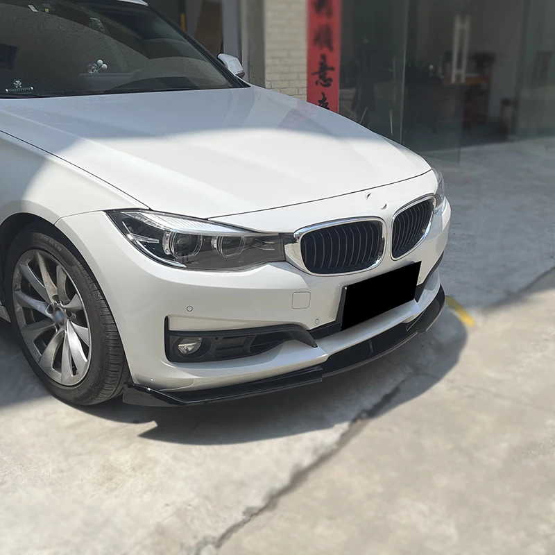 For BMW 3 Series GT F34 2015-2019 Gloss Black ABS Front Bumper Lip Splitter Diffuser Body Kits Spoiler lower lip Accessories