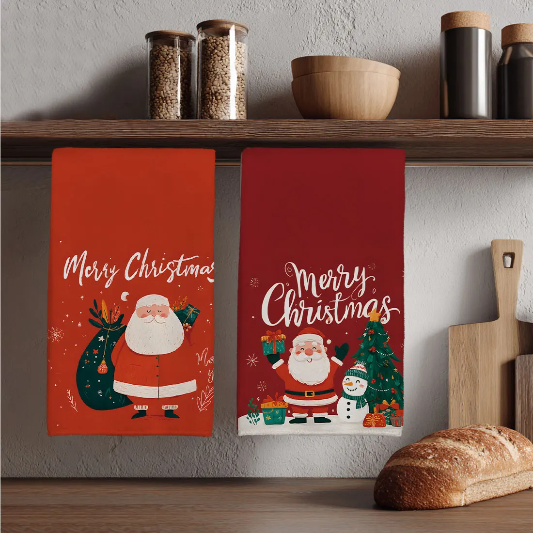 40x60 سنتيمتر عيد الميلاد منشفة شاي المطبخ قماش الأطباق عيد الميلاد نمط شجرة ثلج سانتا كلوز تنظيف الملابس هدية زينة عيد الميلاد #4