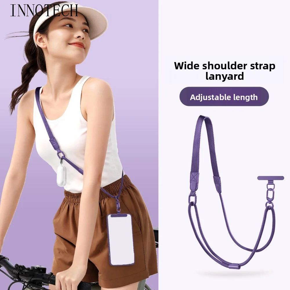 

Регулируемый ремешок для телефона, длинный, двойной ширины, через плечо, с металлической застежкой, для ношения на шее