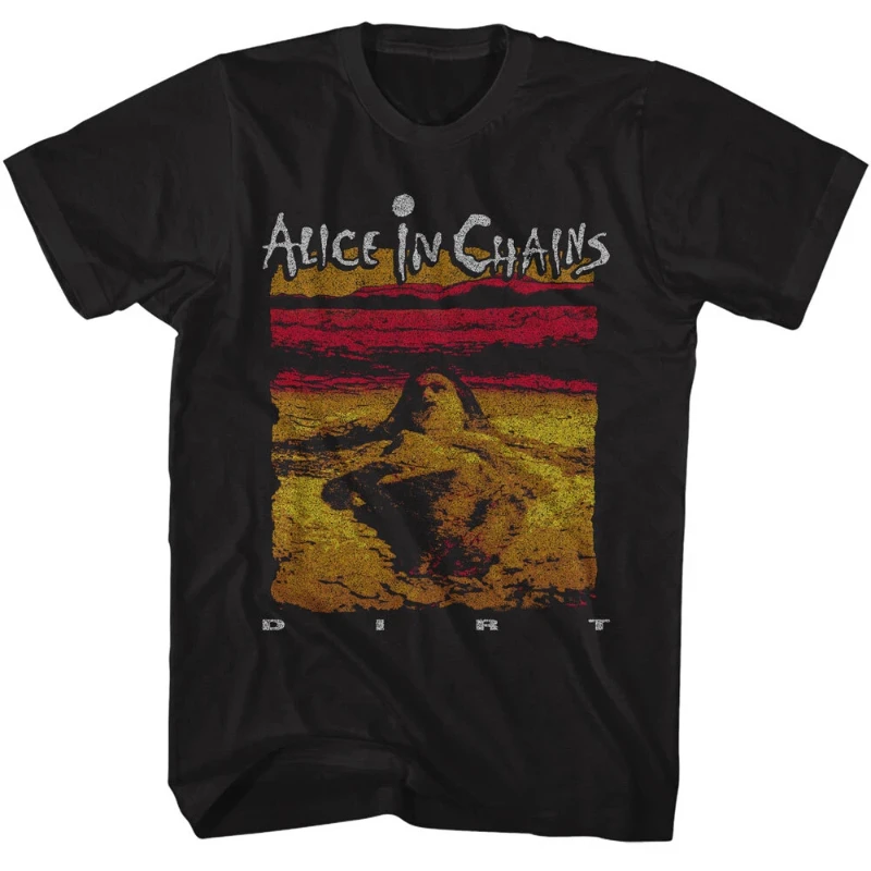 Camiseta masculina com capa do álbum Alice In Chains Dirt, merchandising de turnê de banda de rock