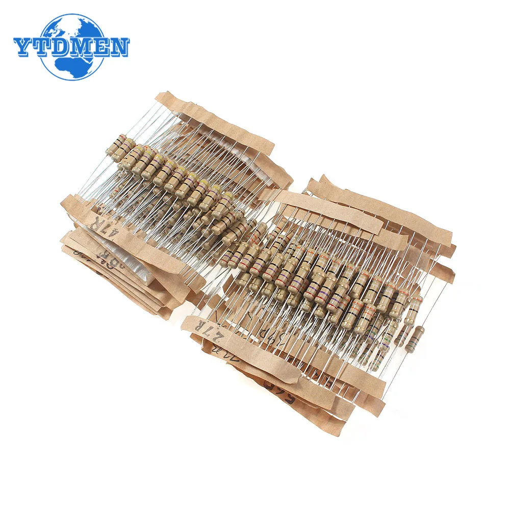 300pcs/lot 1W Resistor Assorted Kit 30 value*10pcs 0.1~750 ohm,1K ~ 820K Carbon film set of resistors 5% resistance 1K 10K 100K