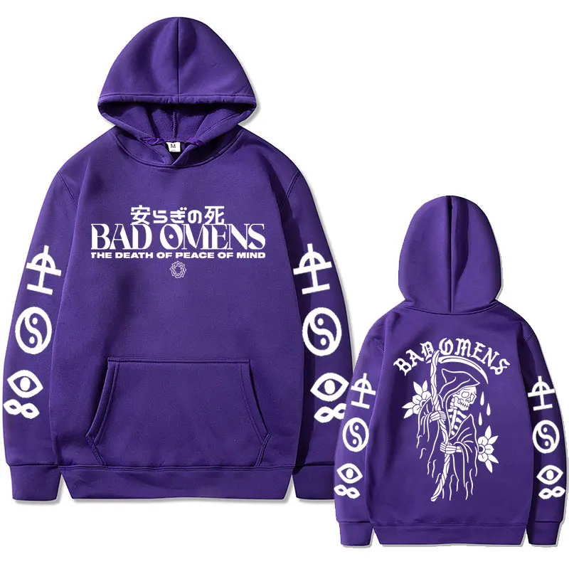 Sudadera con capucha con estampado de Bad Omens Band Tour, sudadera con estampado de música americana, The Death of Peace of Mind, sudaderas con