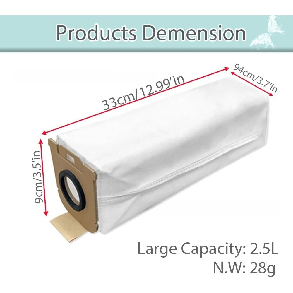 For Dreame For Z10 Z20 Station H30 Replacement Dust Bags Nonwoven Fabric 99.7% Filtration 10 pcs or 15 pcs White Bags