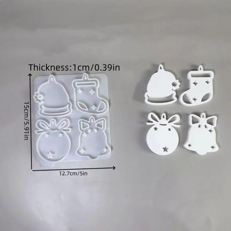 

Christmas Themed Figurines Mold Silicone Texture for Handmade Ornaments Holiday Decorating and Creative Art Projects