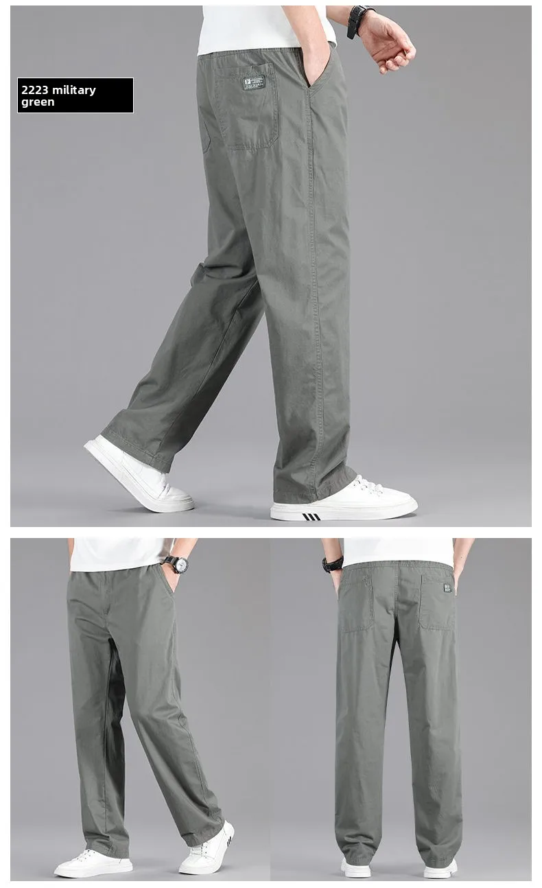 100 % Baumwolle, Outdoor, Arbeitshose, modisch, für Herren, für Reisen, zum Radfahren, für Sport, locker geschnitten, gerade Passform, Freizeithose – Detail 9