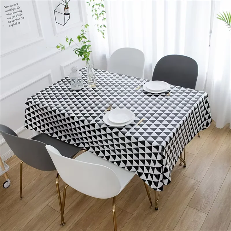 Modern Style Living Room Tablecloth High-quality Hotel Dining Table Cover Cloth PVC Waterproof Oil Resistant Home Tablecloth
