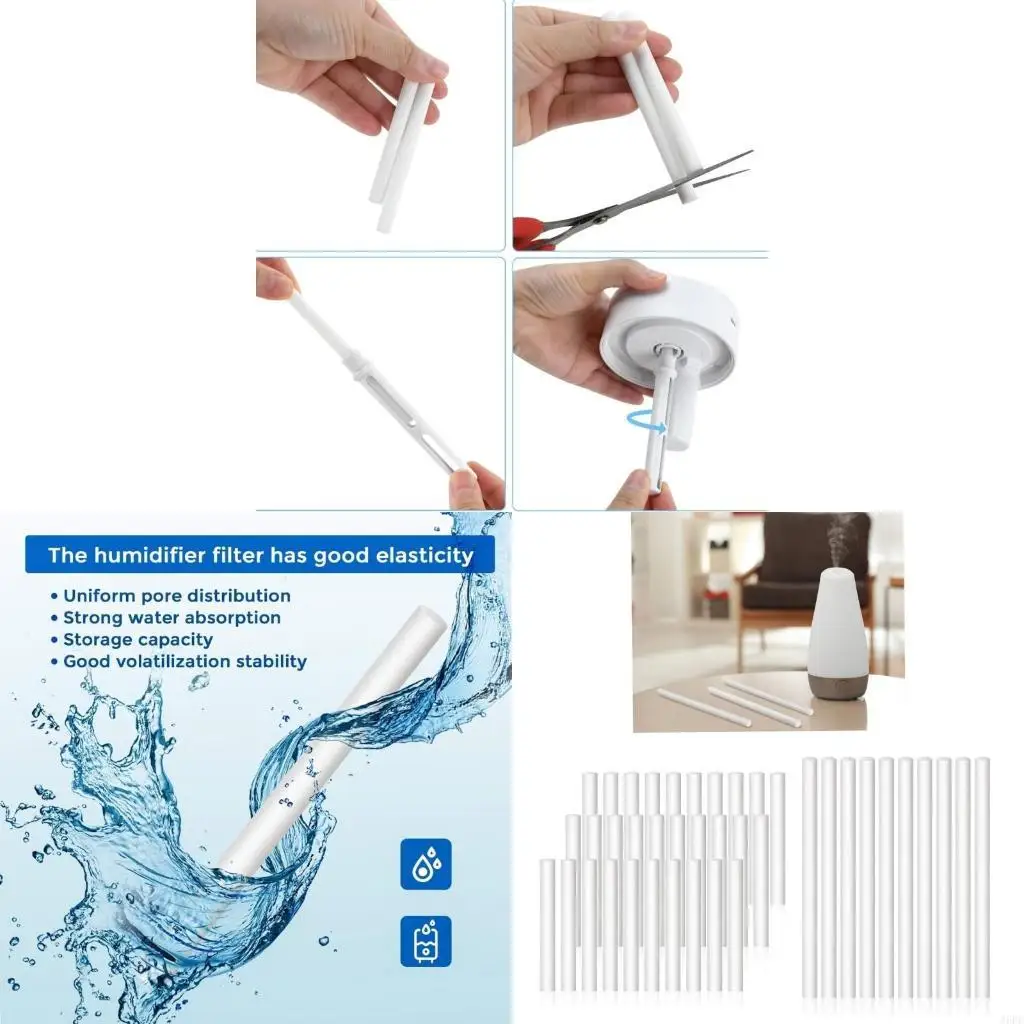 

J6PE Pack of 40 Humidifier Filter Refill Sticks for Personal USB Powered Diffusers