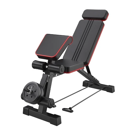 Dumbbell Bench Multifunctional Folding Fitness Chair Home Exercise Fitness Equipment Men's Sit-ups Bench Press