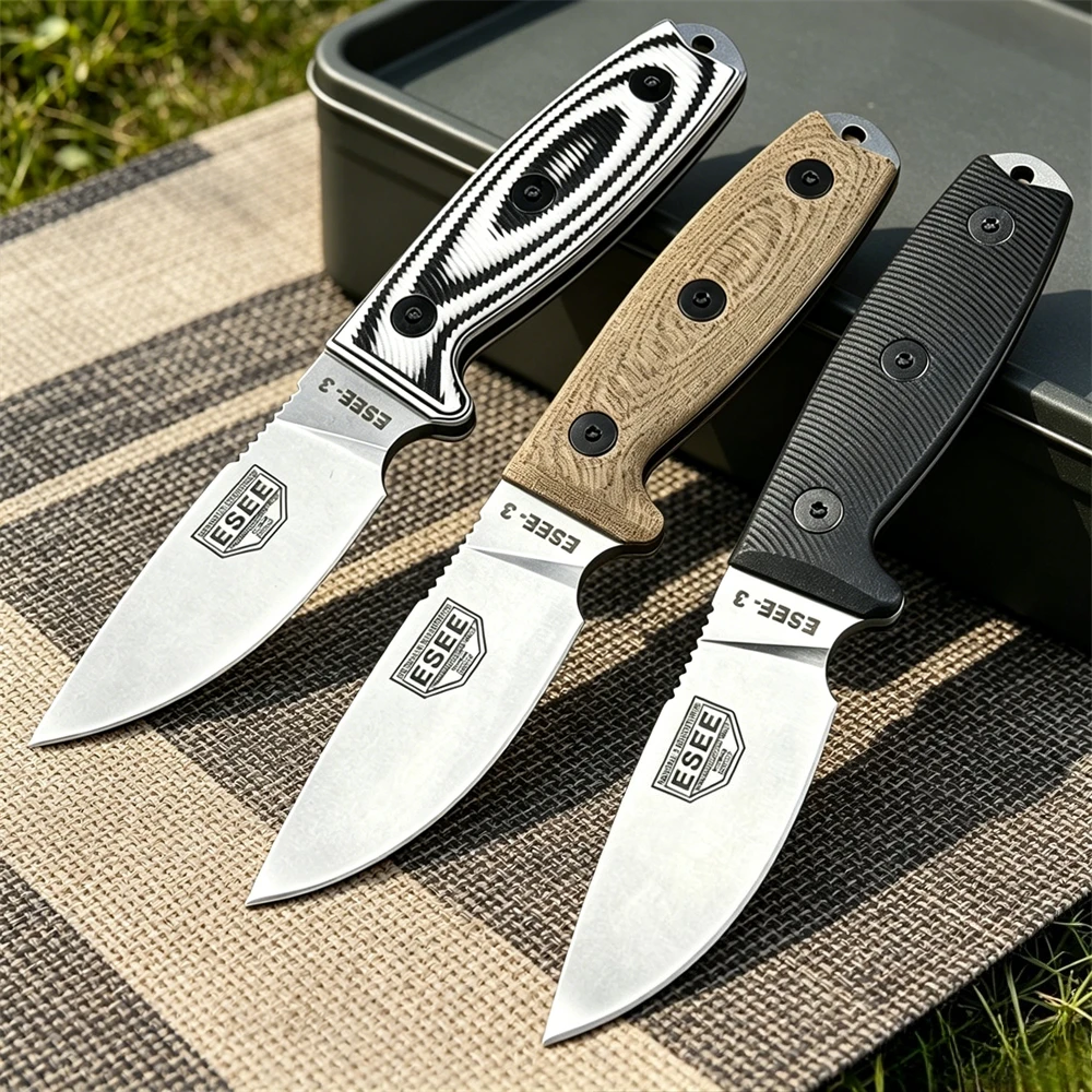 

High Hardness Fixed Blade Knife D2 Blade Anti-slip G10 Handle Outdoor Hiking Camping Knives Hunting Cutting Survival Tools