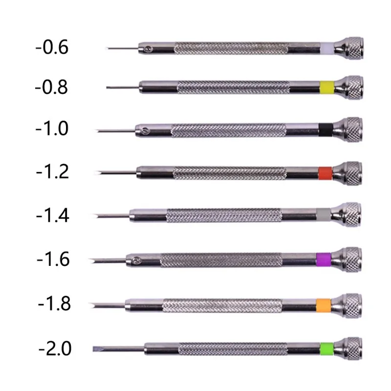 8PCS Watch Repair Tools Screwdriver Set 0.6mm-2.0mm Flat Head  Screwdriver kit Professional Watchmakers Watchmovent repair Tool