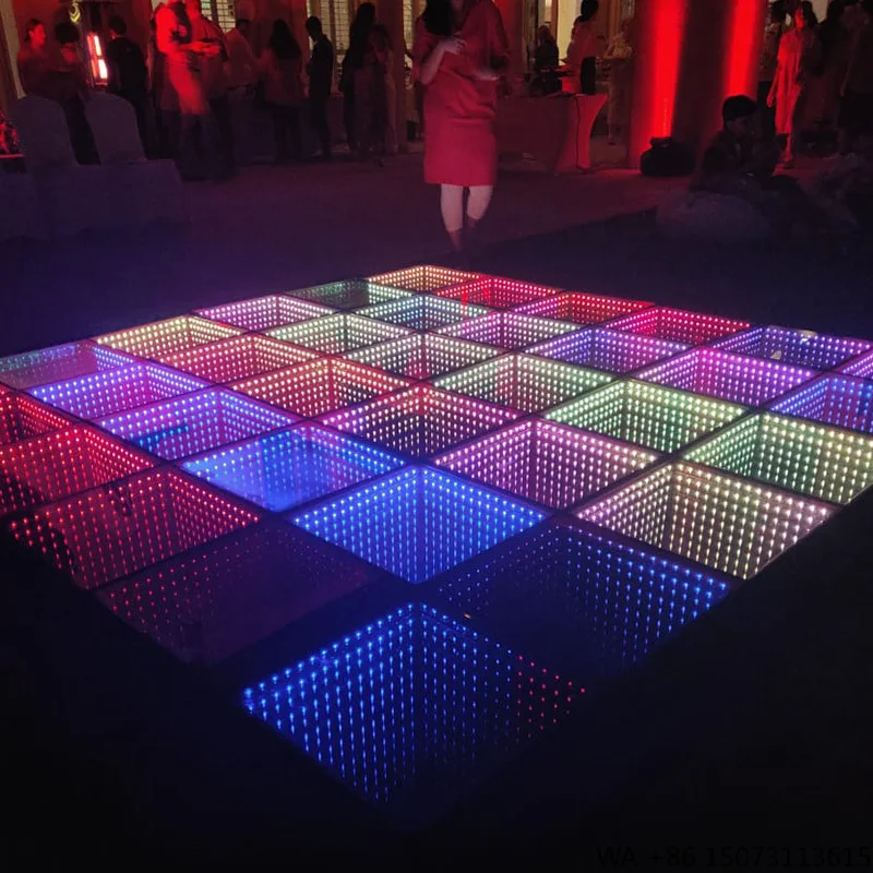 

Светодиодный танцпол с подсветкой, 3D-эффектом бесконечного зеркала, магнитный, для свадеб и мероприятий