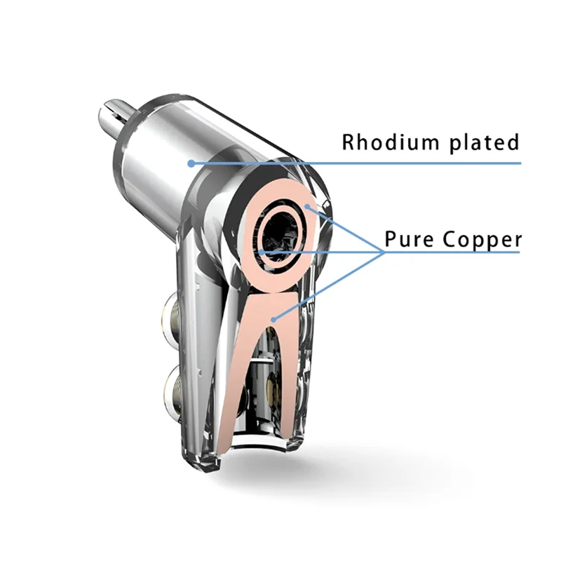 

AK51-M21R Real Rhodium Plated 45 Degree Banana Connector Double Screw Speaker Locking Banana Plug Rhodium Plated
