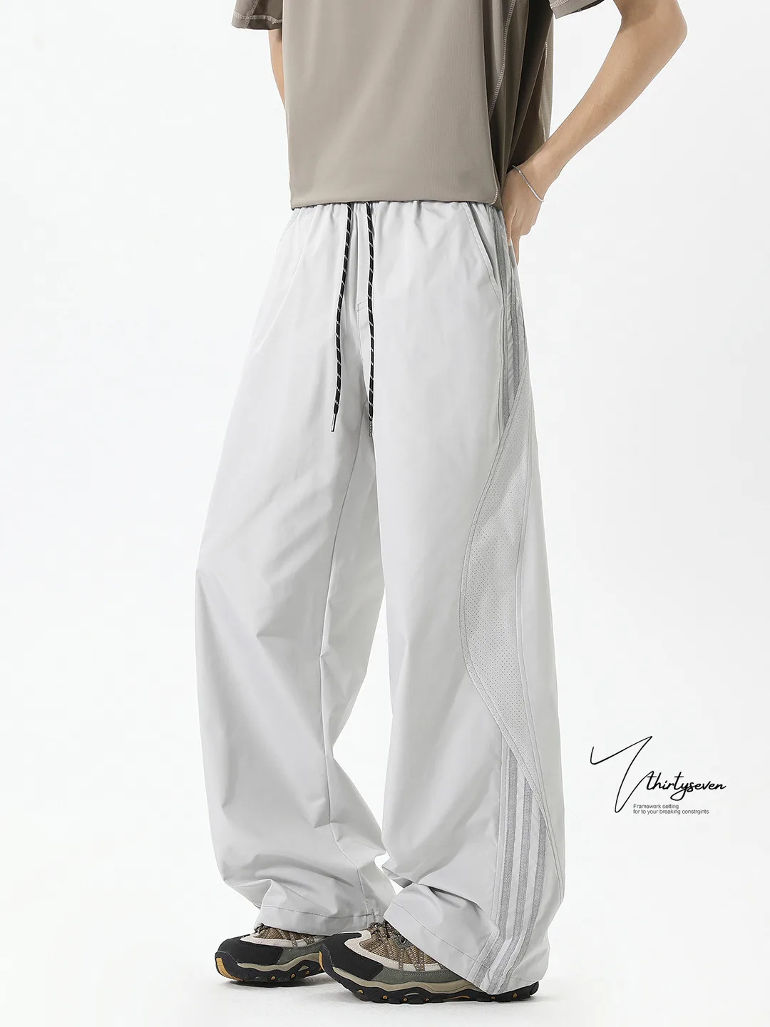 

V37 American Sle Men's Casual Straight Leg Pants Qui Dry Outdoor Functional Spring Autumn New Arrival Loose Fit Trousers