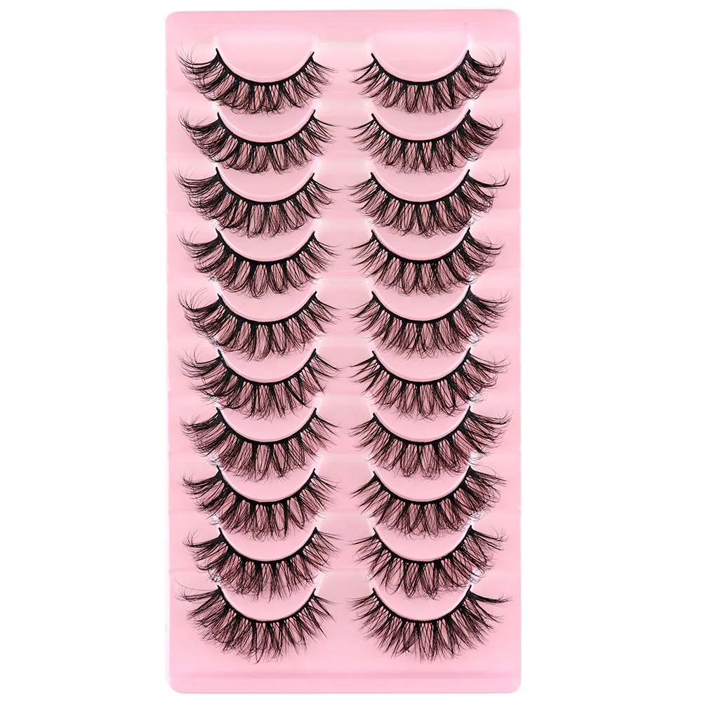 5/10 paia 3D Faux Mink Lashes Fluffy Soft Full Thick Wispy Natural long ciglia finte ciglia ricci ciglia all'ingrosso