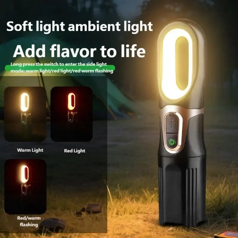 

Яркий светодиодный фонарик с аккумулятором 800 мАч, перезаряжаемый рабочий свет для кемпинга, пешего туризма, активного отдыха