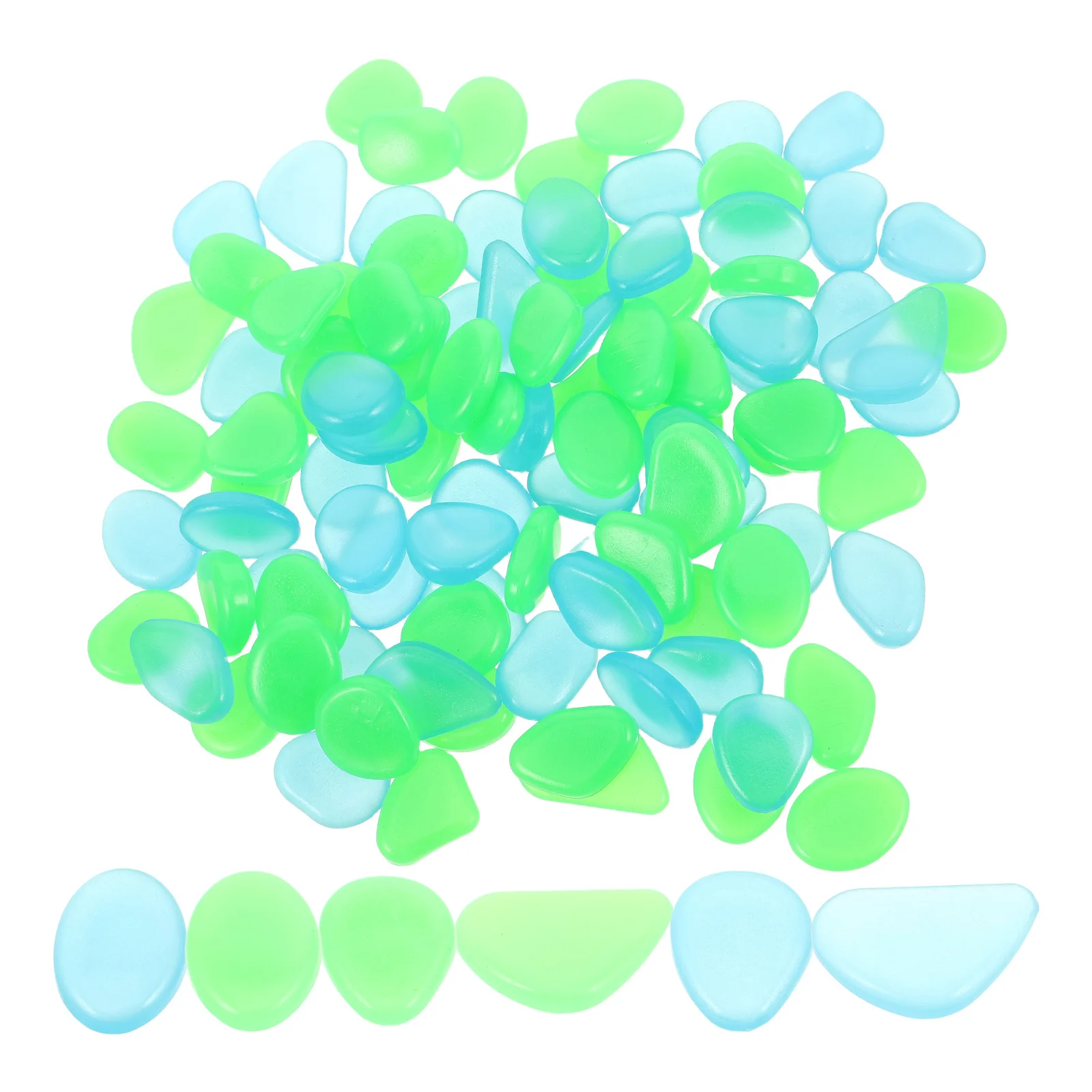 

100Pcs Glowing Pebbles Resin Night Light Fish Tank Decorations Water-Resistant Garden Gravel Glowing Pebbles Decorative Gravel