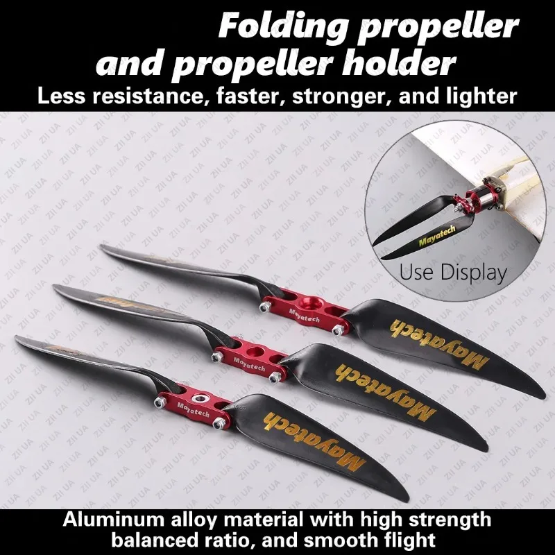 6MM Package for Sale Model Aircraft Metal Folding Propeller+Folding Nylon Propeller Fixed Wing Propeller Clamp Seat