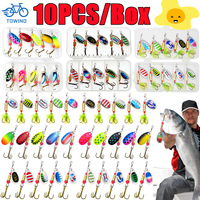 New 10PCS/Box Metal Spoon Spinner Fishing Lure Set Spoonbait Crankbaits Fishing Wobblers for Pike Crochet Kit Artificial Bait