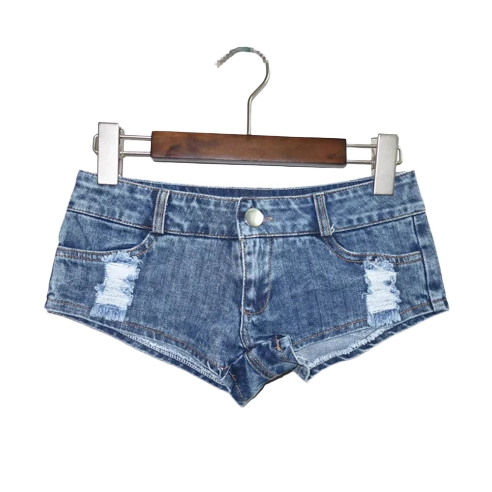 Sexy Women Tassel Low Rise Waist Hot Short High Cut Sexy Denim Booty Maid Jeans Shorts Cute Micro Mini Short Dance Wear