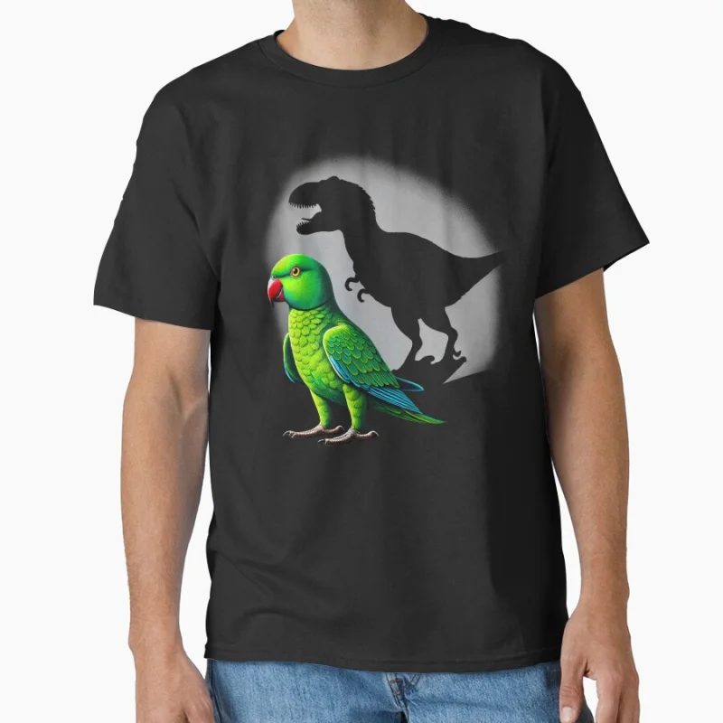 

Screaming Indian Ringneck Parrot Bird Memes Funny Dinosaur Cute cockatiel pet gift T-shirt for parrot lover large size Tops S-6X