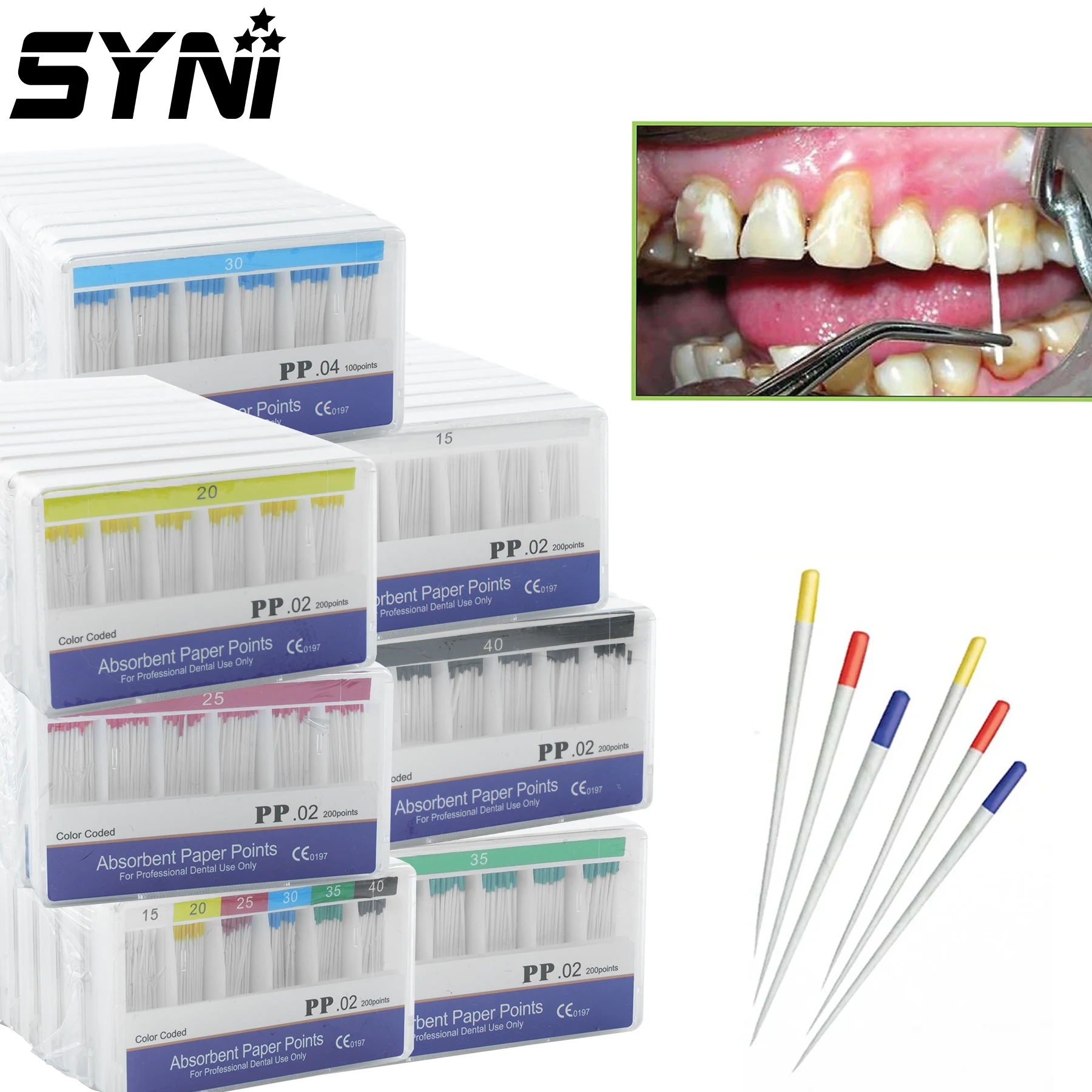 10 pudełek Dental chłonne punkty papierowe 0,02 stożek silna absorpcja papier z czystego bawełny materiały dentystyczne materiały eksploatacyjne dla dentystów