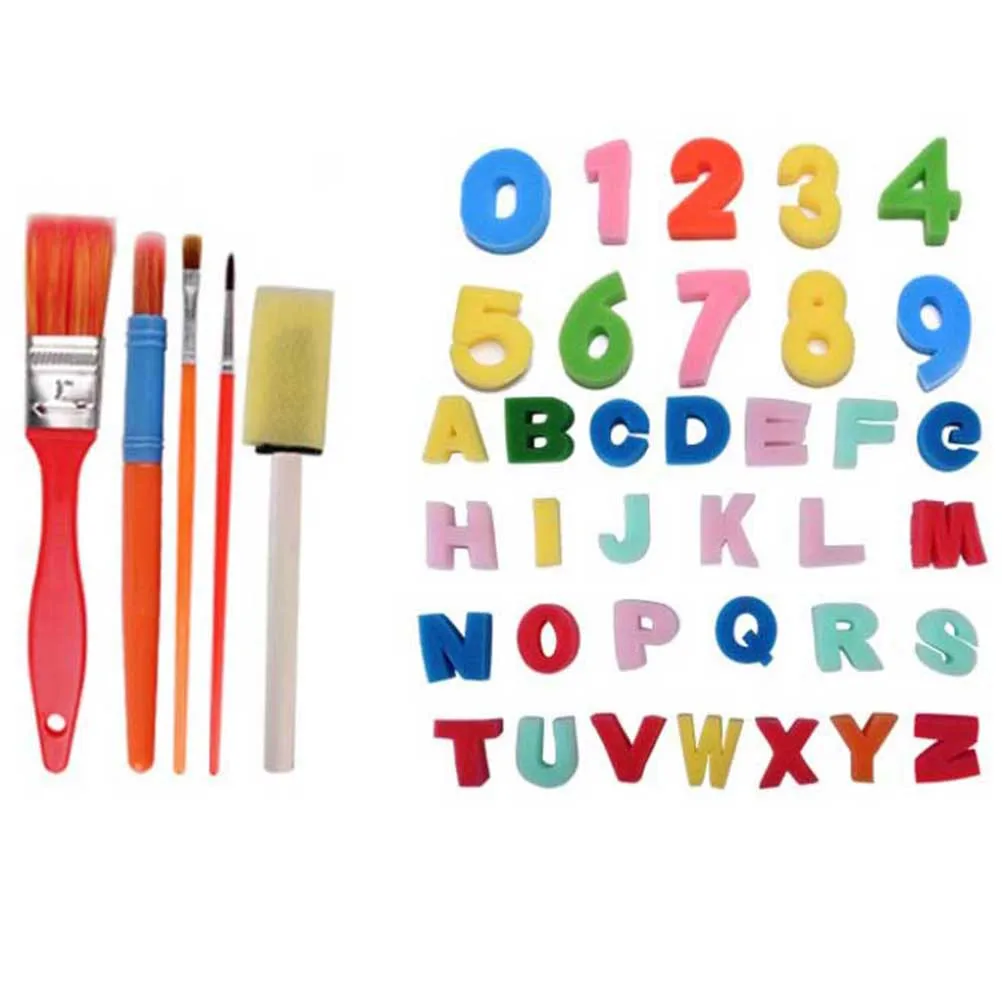 49 pçs kit de pintura esponja criativa para crianças diy arte artesanato ferramenta carimbo lavável diversão atividade desenho educacional presente