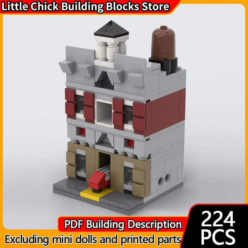 

Модель City Street View MOC, строительные кирпичи, мини-пожарная бригада, модульная технология, детские праздничные подарки, сборные игрушки, костюм