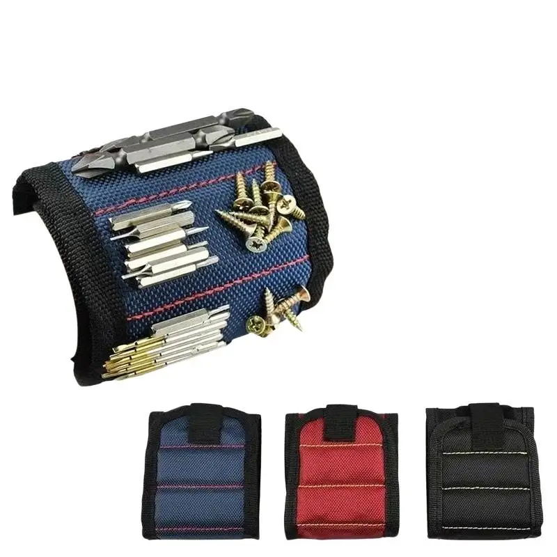 Woodworking Magnetic Wristband Portable Tool Belt Screw Nail Drill Bit Holder for Electrician Repair and DIY Tool Bag Set