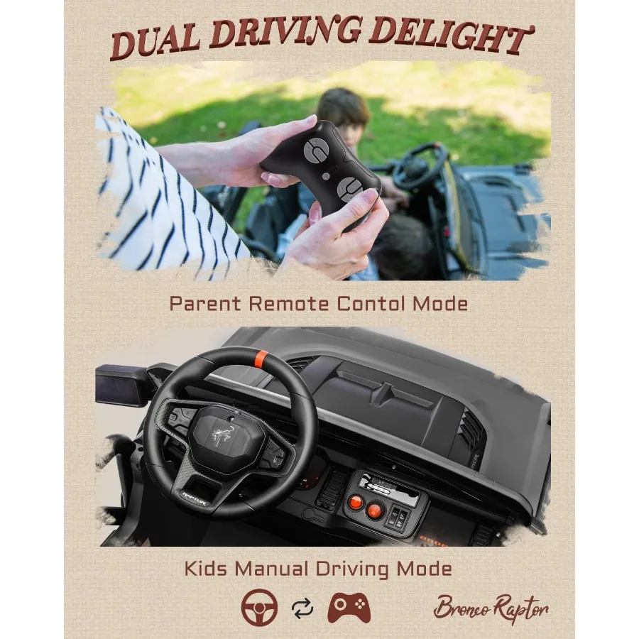 Passeio de brinquedos 24V para crianças grandes, carro elétrico licenciado de 2 lugares com controle remoto, carros infantis com 2 lugares, 4,3 mph Max Sp