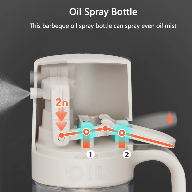 Öl Spray Flasche 250ml Hohe Borosilikatglas Kochen Öl Spender Olivenöl Sprayer Mister für Air Friteuse Salat Backen